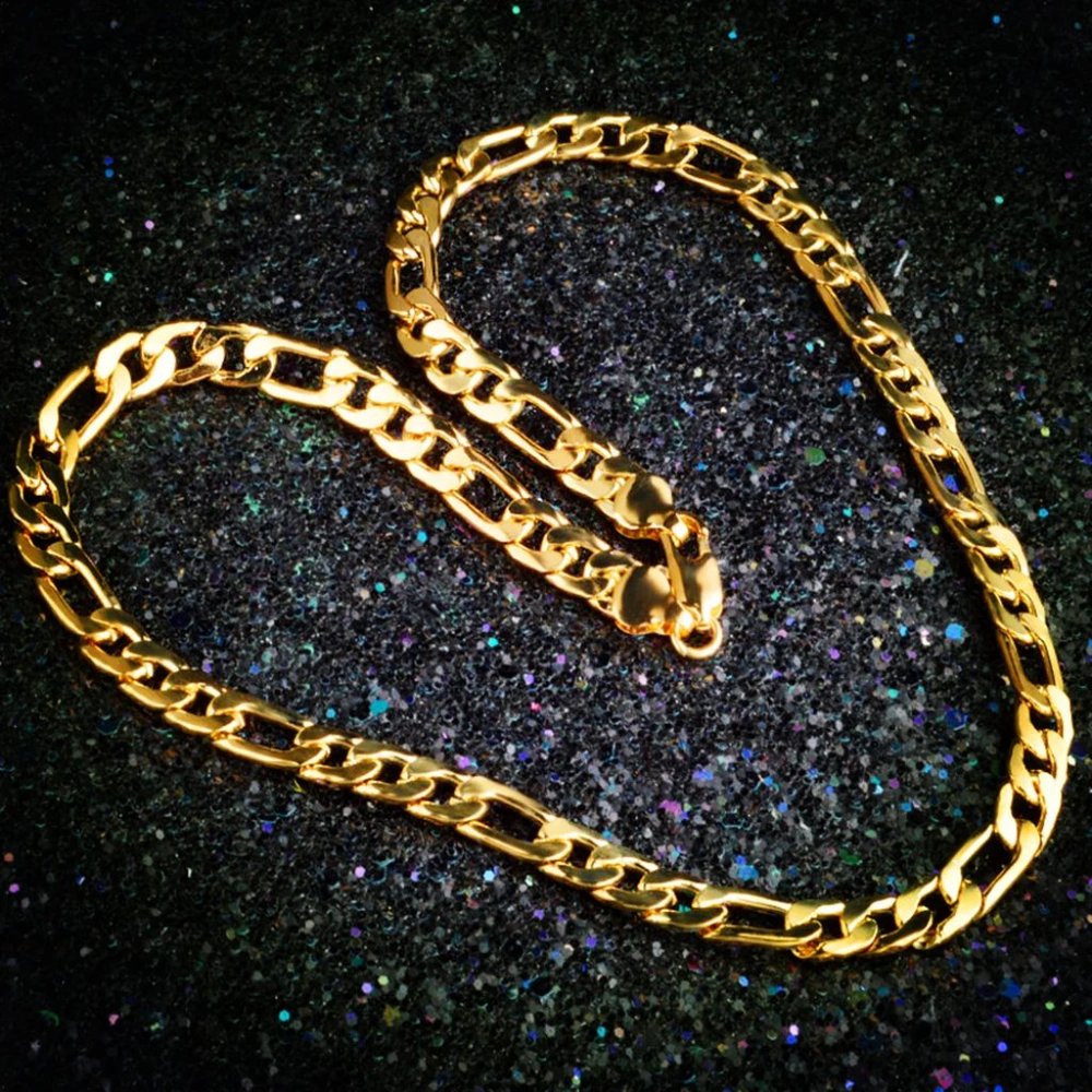 20 Inch Figaro Necklace 8mm Wide 18K Yellow Gold - Picture 5 of 9